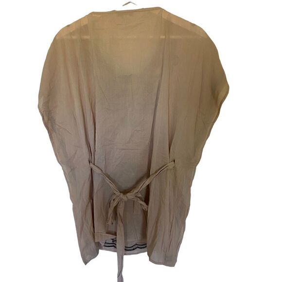 Boston Proper tan embroidered belted tunic short sleeve small - Picture 6 of 6